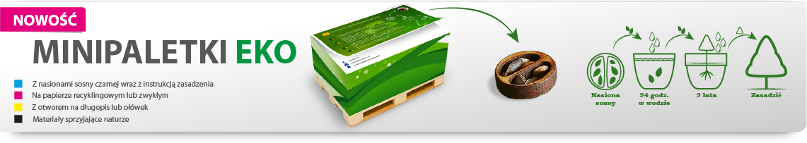 Materiały reklamowe - baner - notes imitujący paletę transportową