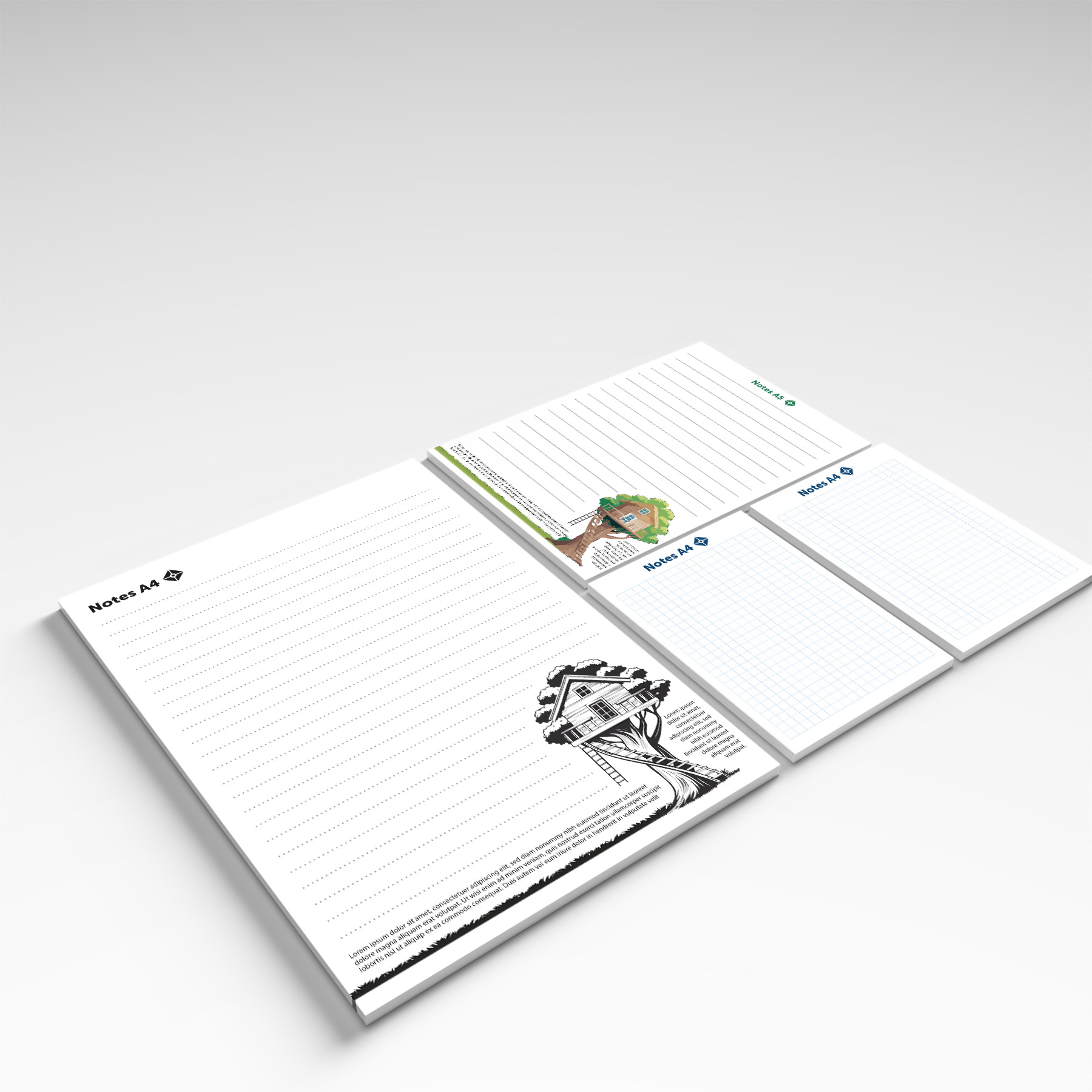 Komplet notesów A6, A5 i A4 - 3 Komplet notesów A6, A5 i A4