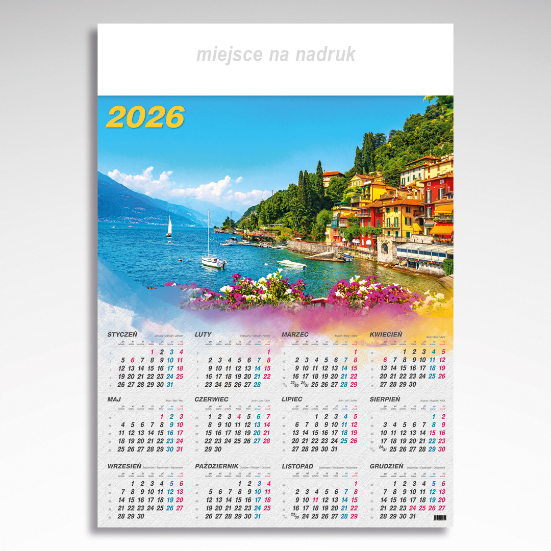Kalendarz planszowy Jezioro Como