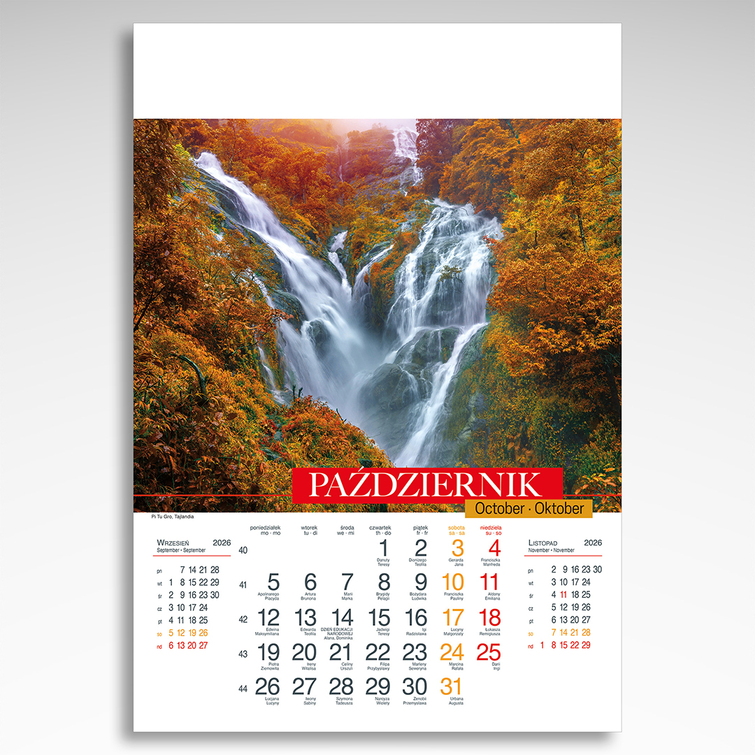 Kalendarz wieloplanszowy Wodospady (20szt.) - 6 Kalendarz wieloplanszowy Wodospady (20szt.) - obrazek 4