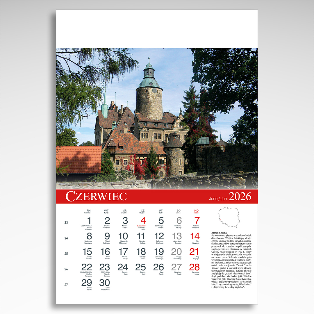 Kalendarz wieloplanszowy Polskie Zamki i Pałace (20szt.) - 4 Kalendarz wieloplanszowy Polskie Zamki i Pałace (20szt.) - obrazek 2