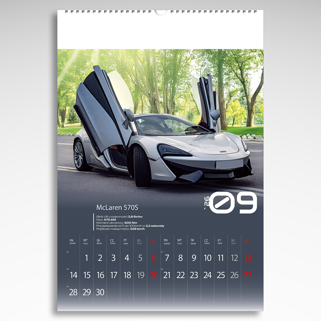 Kalendarz wieloplanszowy Sport Cars (20szt.) - 7 Kalendarz wieloplanszowy Sport Cars (20szt.) - obrazek 5