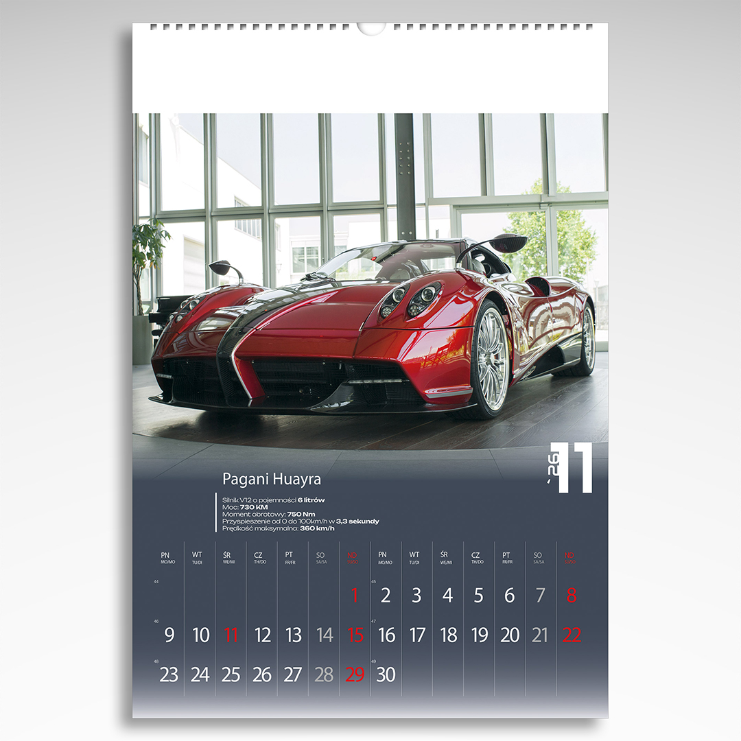 Kalendarz wieloplanszowy Sport Cars (20szt.) - 5 Kalendarz wieloplanszowy Sport Cars (20szt.) - obrazek 3